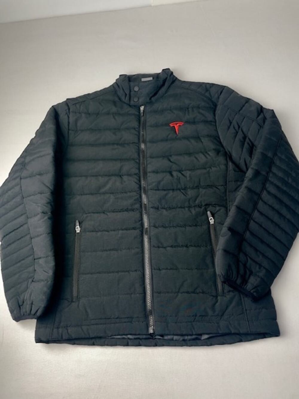 Tesla Corporate Motors Employee Puffer Jacket Padded Lightweight Black XS Unisex